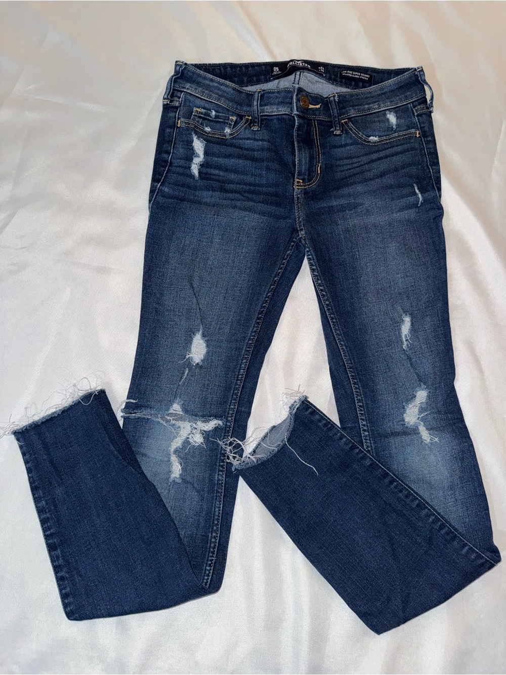 Hollister Dark Blue Distressed Skinny Jeans